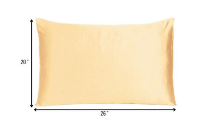 Pale Peach Dreamy Set Of 2 Silky Satin Standard Pillowcases