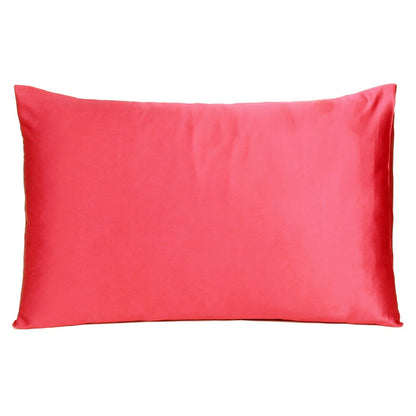 Two Piece Salmon Pink Dreamy Silky Satin Pillowcases