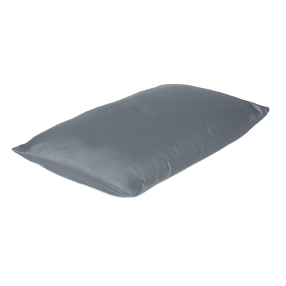 Set Of Two Dark Gray Dreamy Silk Satin Standard Pillowcases