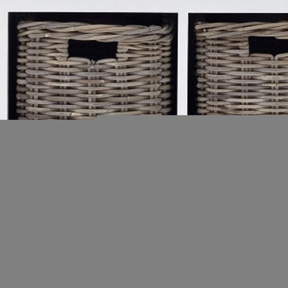 63" White Solid Wood Four Drawer Sideboard with Two Doors