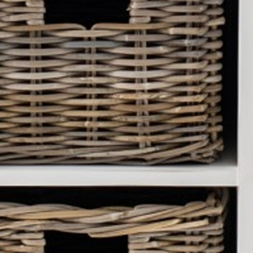 Modern Farmhouse Brown And White Large Accent Cabinet