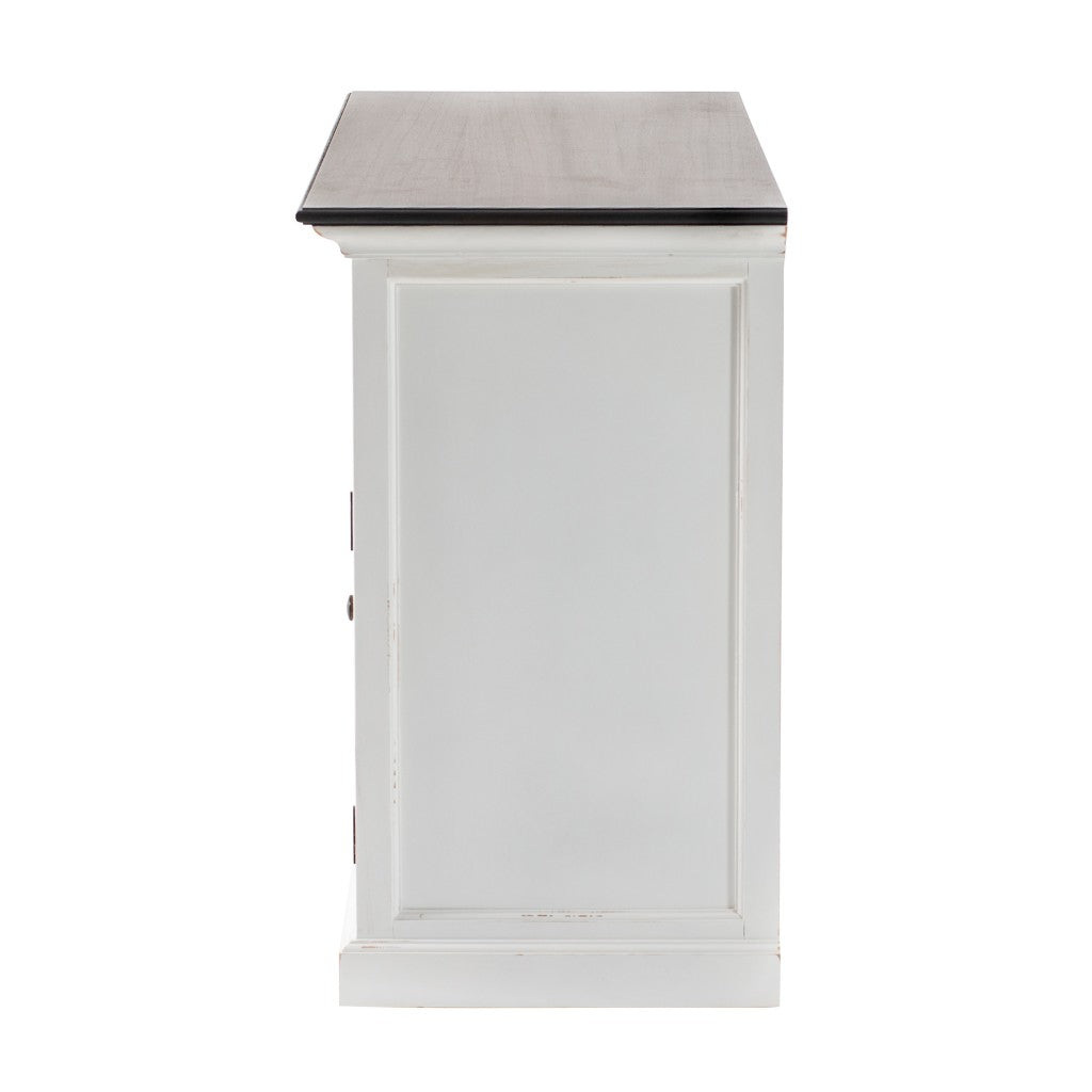 Modern Farmhouse Brown And White Large Accent Cabinet