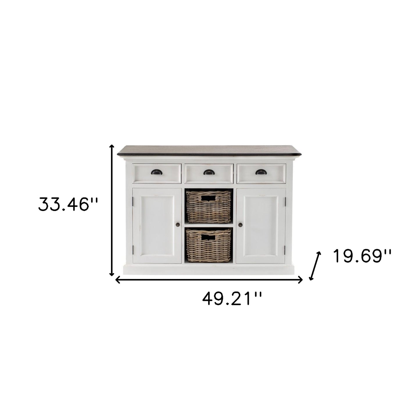 Modern Farmhouse Brown And White Large Accent Cabinet