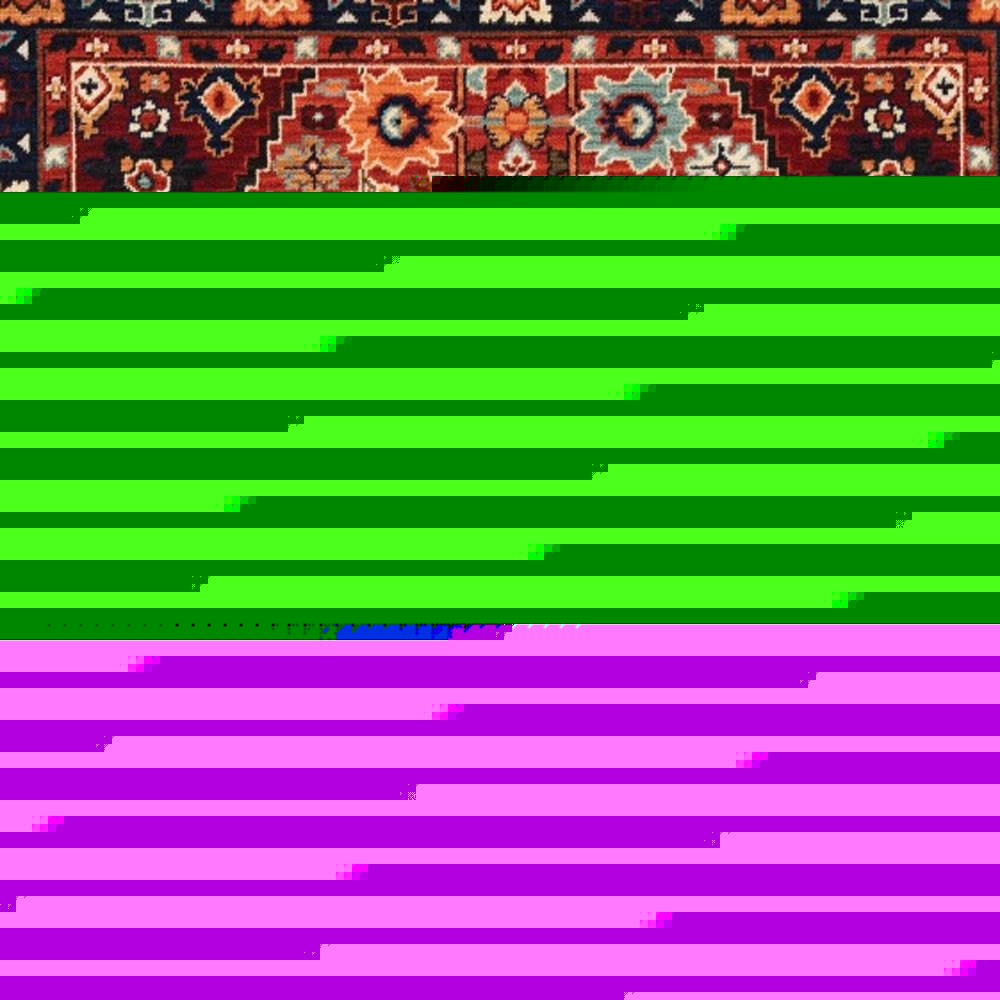 10' X 13' Red And Blue Oriental Area Rug
