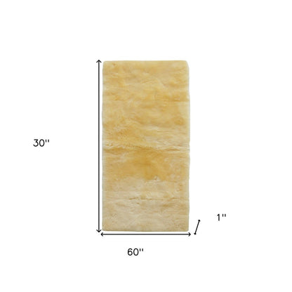 2' X 5' Natural Off White Medical Grade Double Sheepskin Throw Blanket