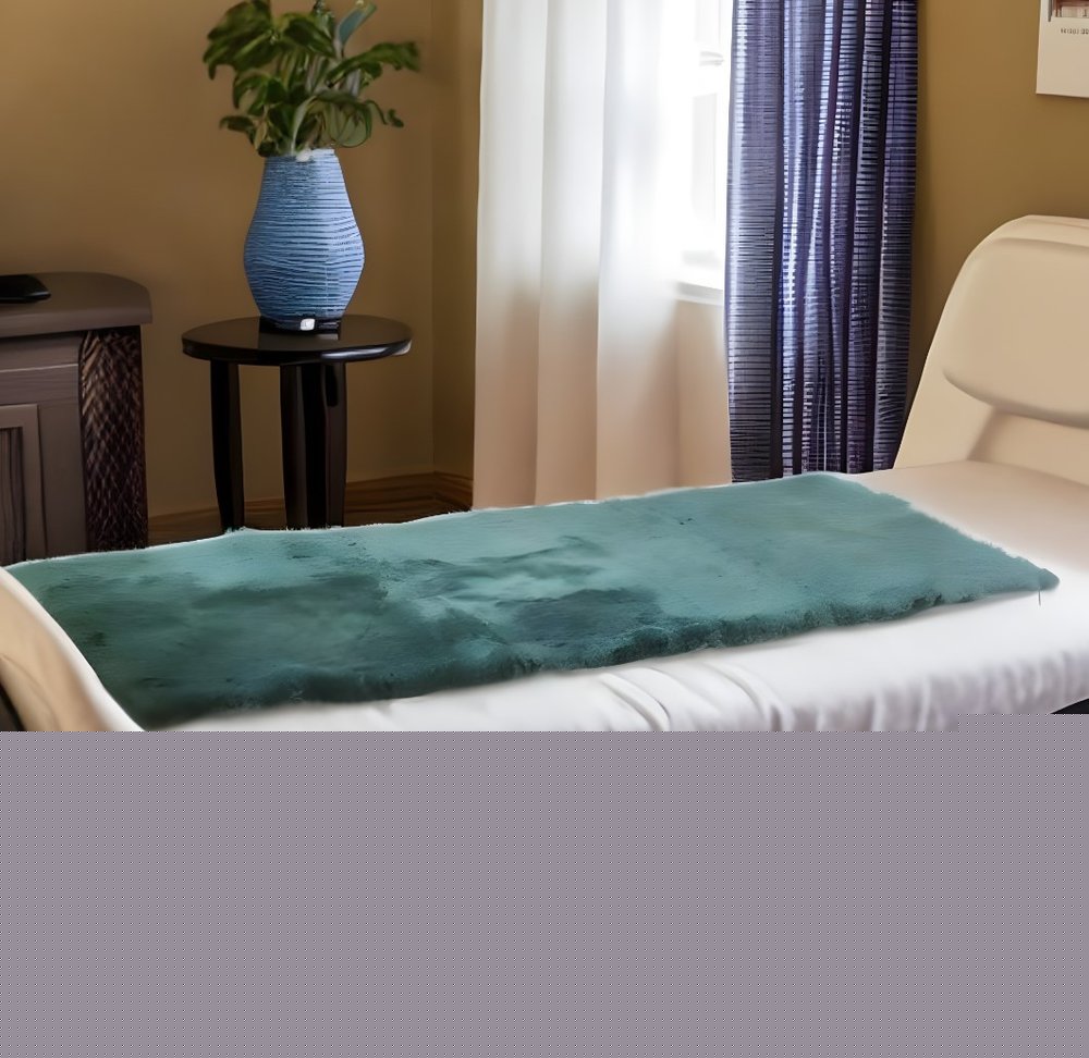 2" X 5" Green Natural Off White Medical Grade Double Sheepskin Throw Blanket