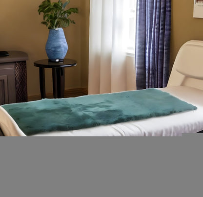 2" X 5" Green Natural Off White Medical Grade Double Sheepskin Throw Blanket