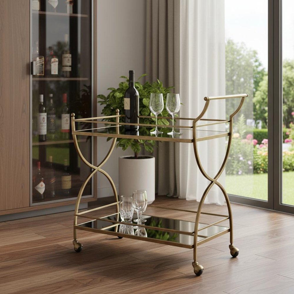 Antique Gold Bar Cart
