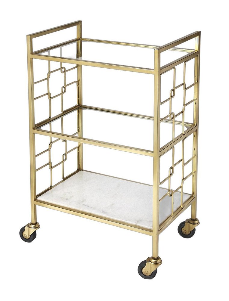 Polished Gold Bar Cart