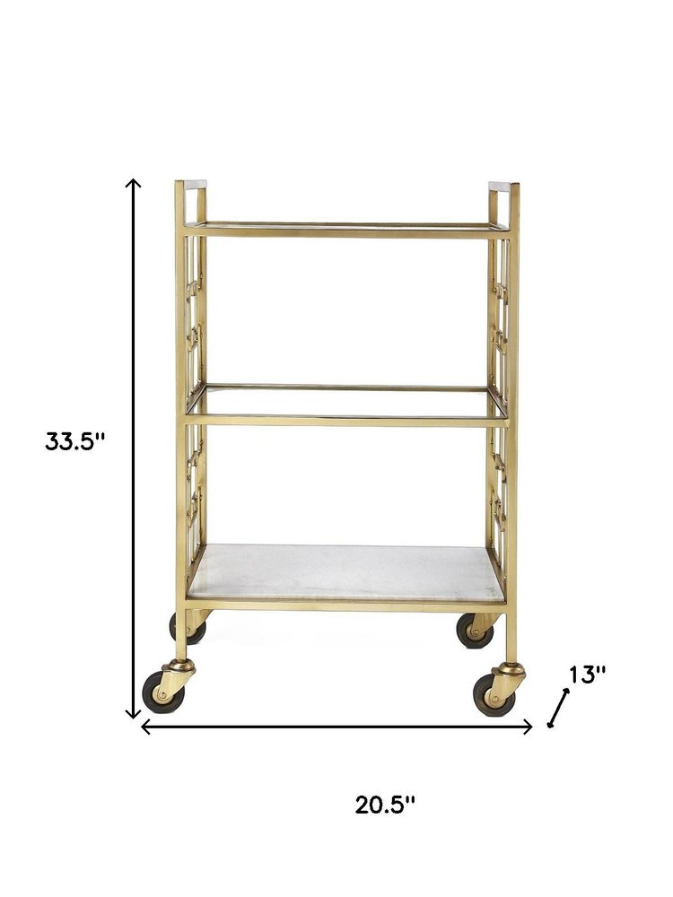 Polished Gold Bar Cart