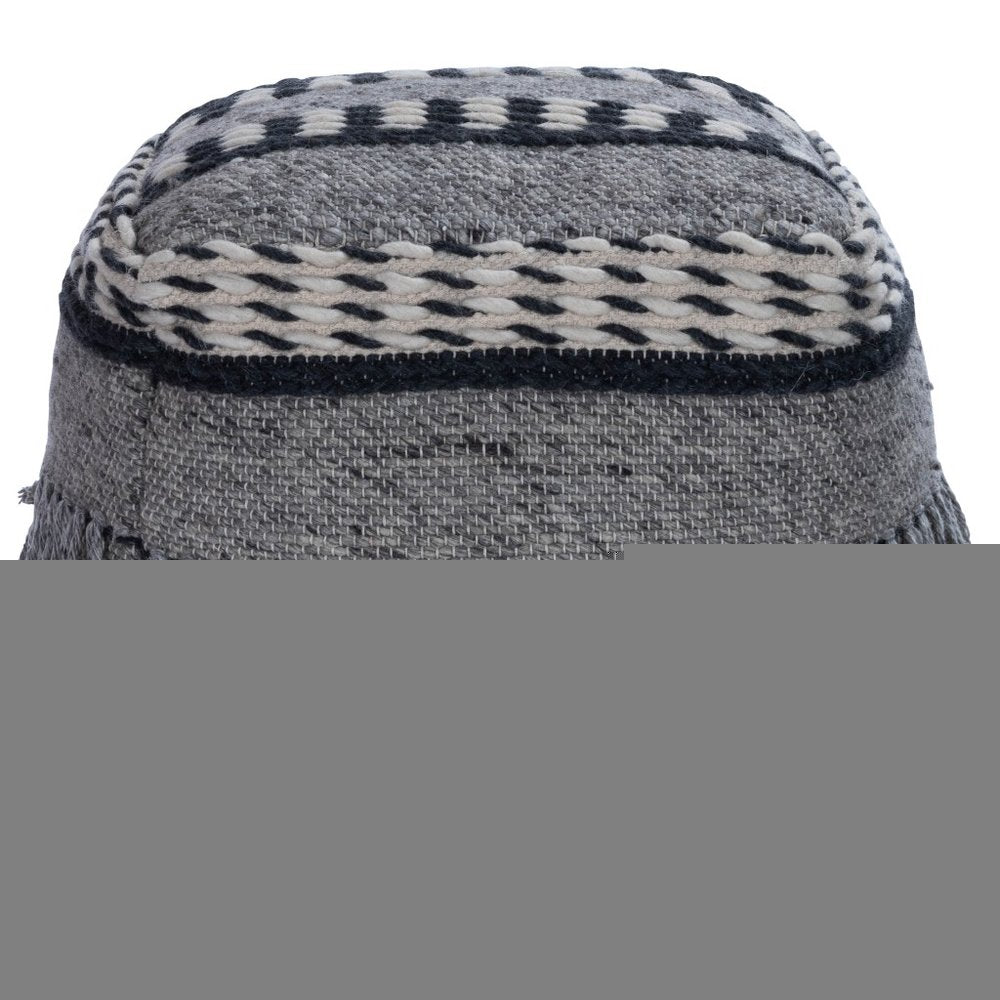 21" Gray Pouf Ottoman