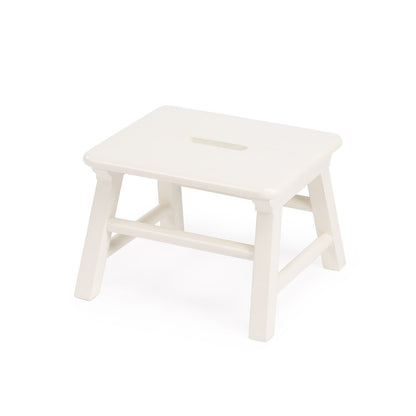 10" White Solid Wood Step Stool
