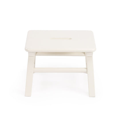 10" White Solid Wood Step Stool