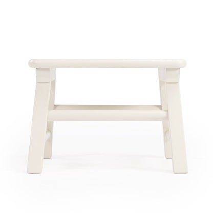 10" White Solid Wood Step Stool