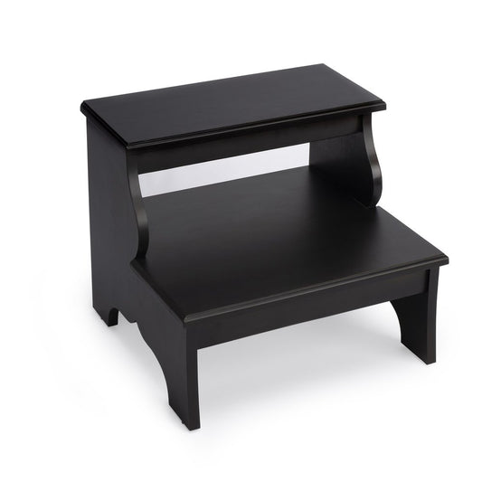15" Dark Brown Wood Step Stool