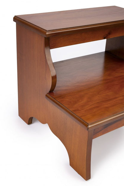 15" Brown Solid Wood and Solid and Manufactured Wood Backless Bar Chair
