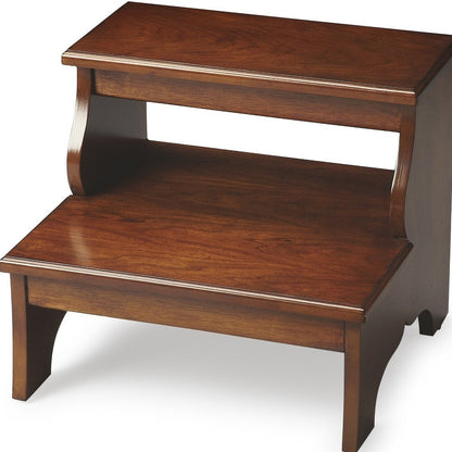 15" Chestnut Wood Step Stool