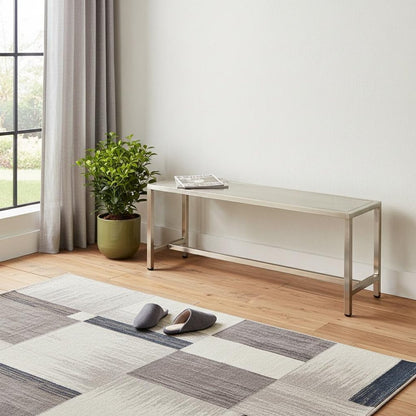 44" Silver Iron Bench