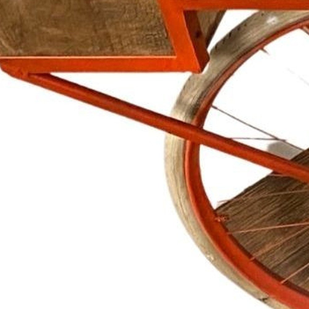 72" Orange Flying Merkel Motorcycle Bar Cart