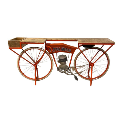 72" Orange Flying Merkel Motorcycle Bar Cart