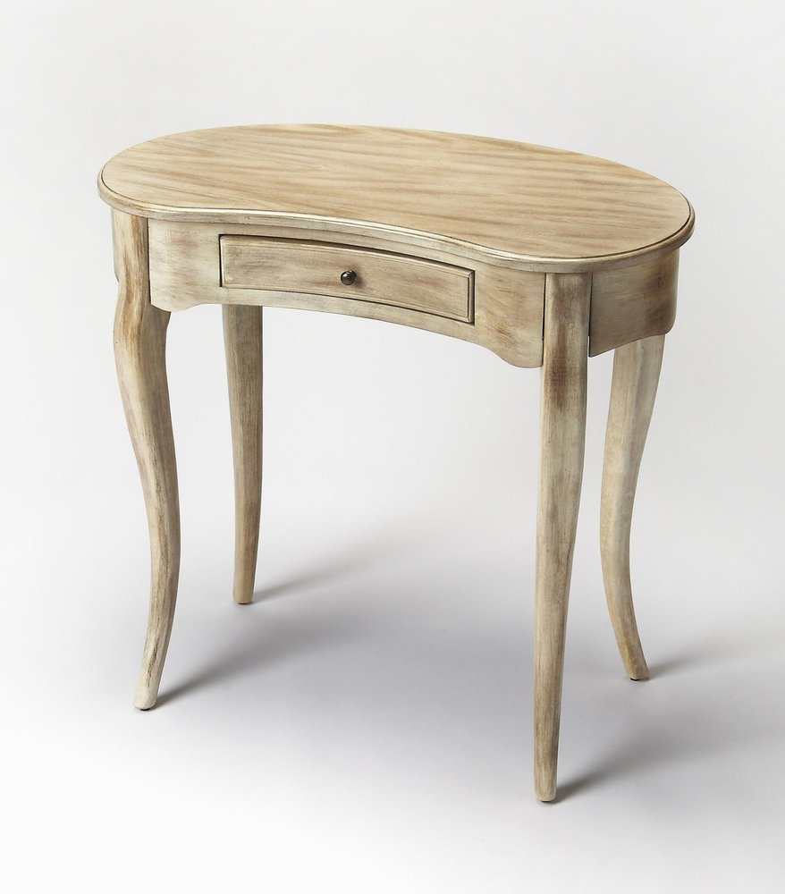32" Natural Wood Kidney Writing Desk