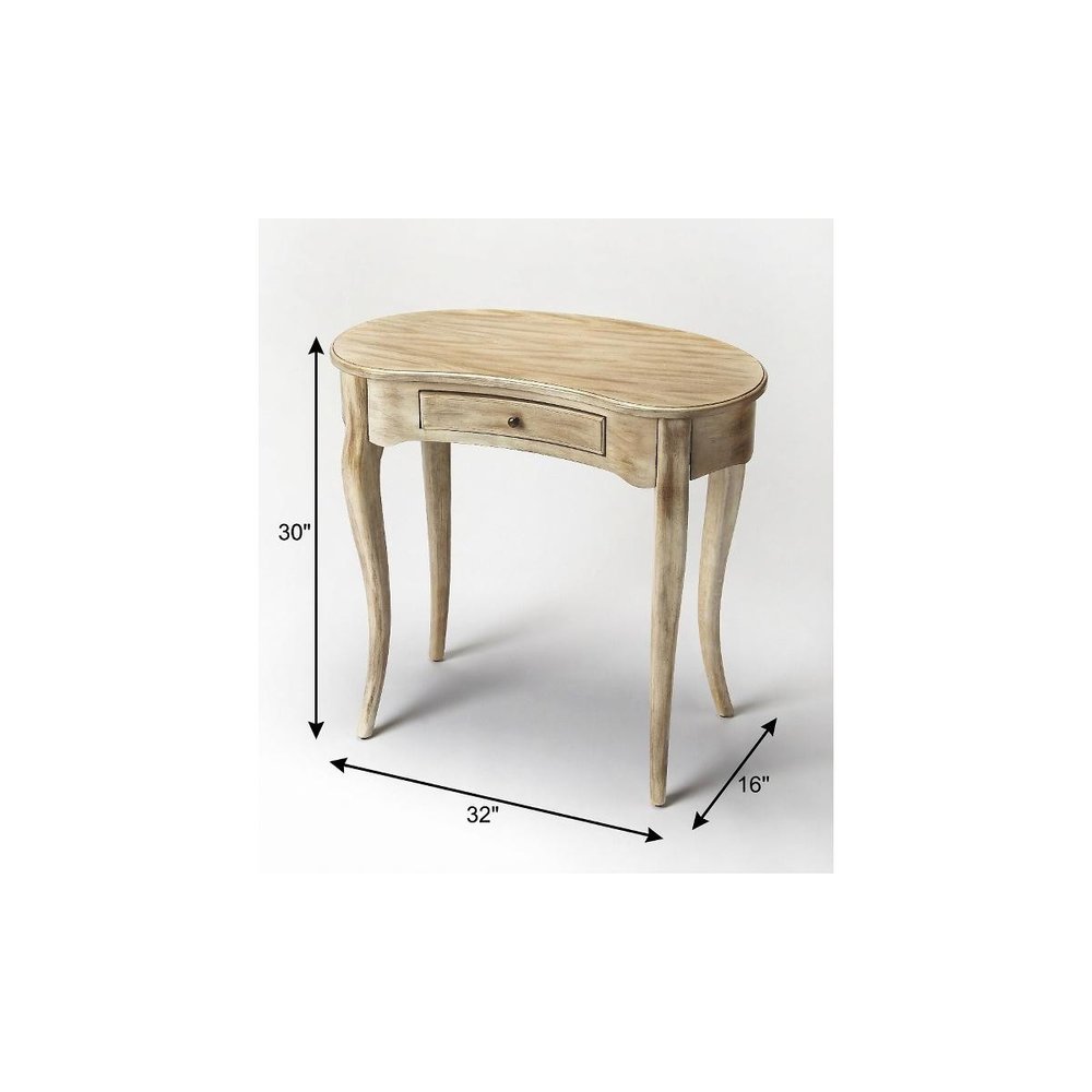 32" Brown Solid Manufactured Wood Kidney Writing Desk