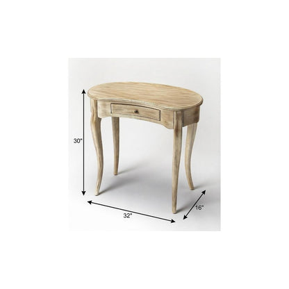 32" Brown Solid Manufactured Wood Kidney Writing Desk