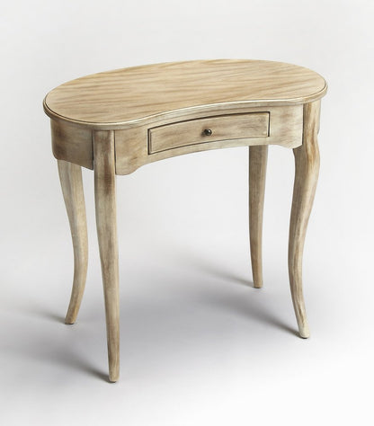 32" Brown Solid Manufactured Wood Kidney Writing Desk