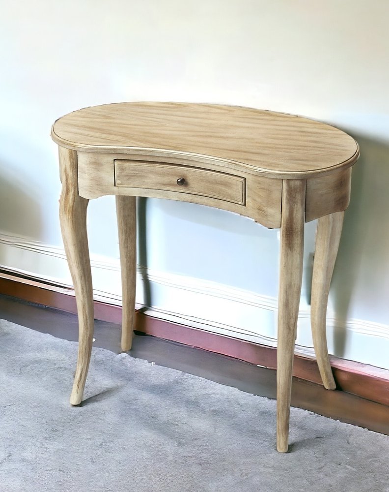 32" Natural Wood Kidney Writing Desk