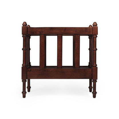 17" Brown Solid Wood Magazine Holder