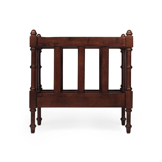 17" Brown Solid Wood Magazine Holder