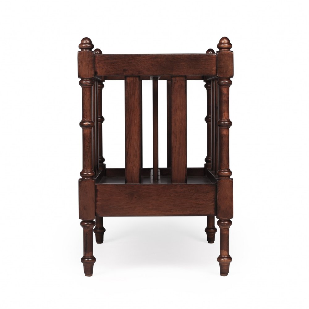 17" Brown Solid Wood Magazine Holder