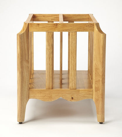 21" Natural Solid Wood Magazine Holder