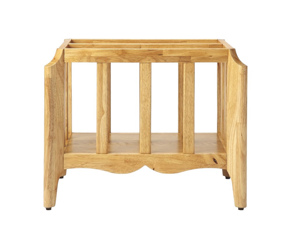 21" Natural Solid Wood Magazine Holder
