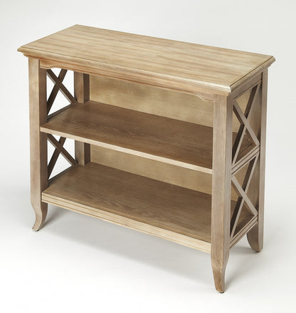 30" Brown Wood Two Tier Bookcase