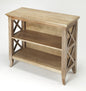 30" Brown Wood Two Tier Bookcase