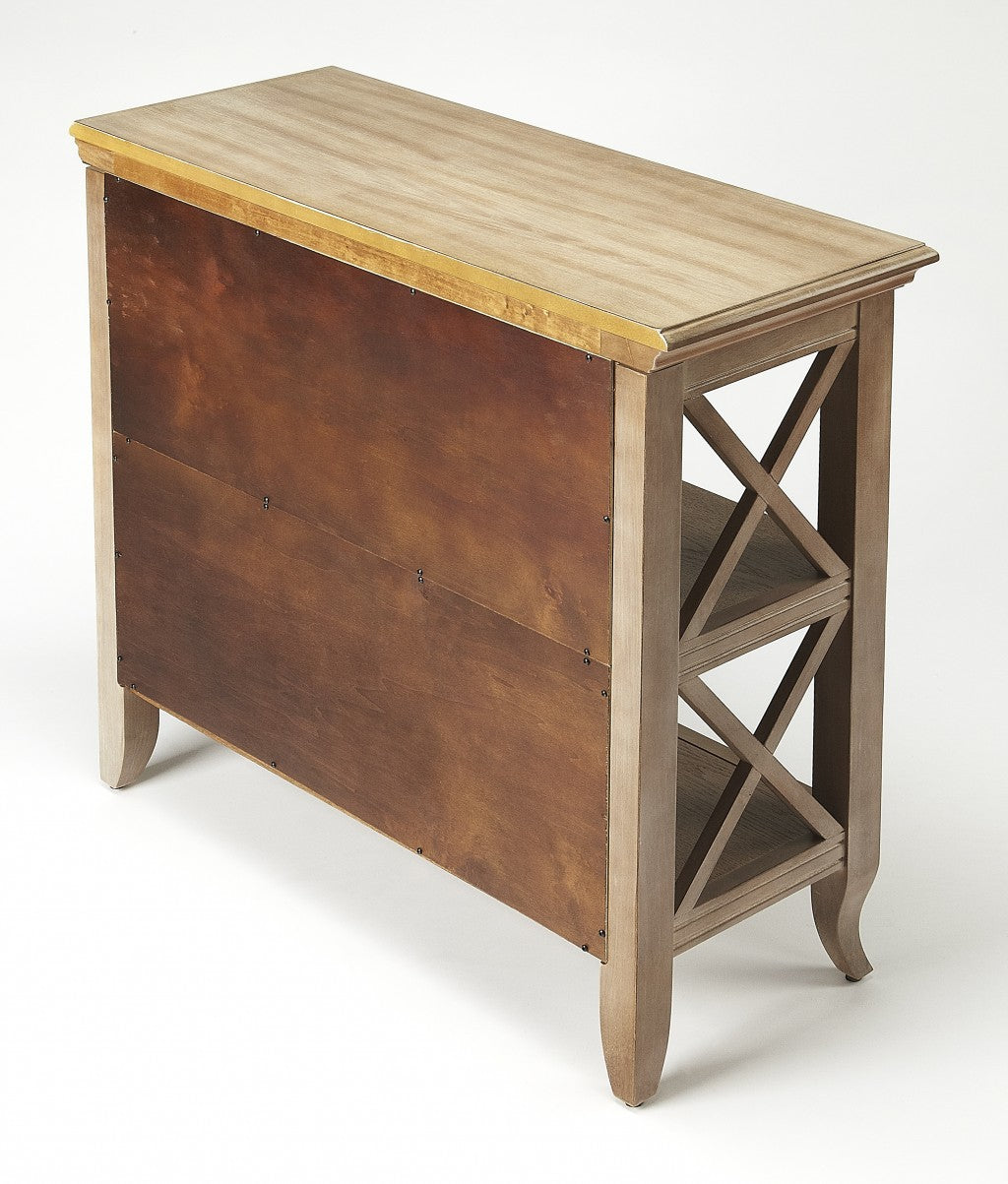 30" Brown Wood Two Tier Bookcase