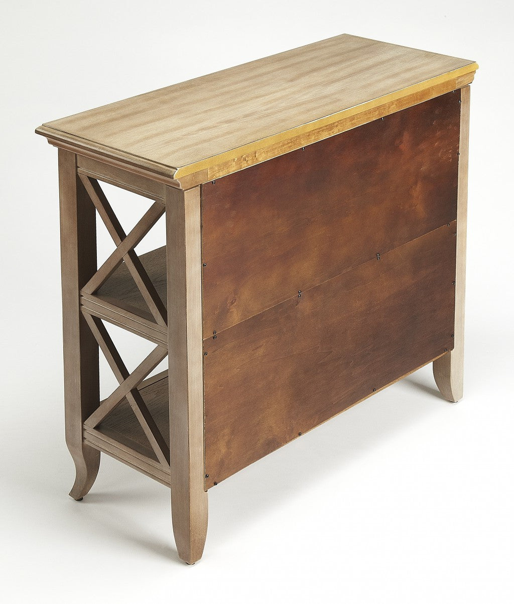 30" Brown Wood Two Tier Bookcase