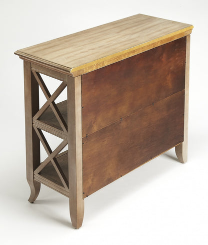 30" Brown Wood Two Tier Bookcase