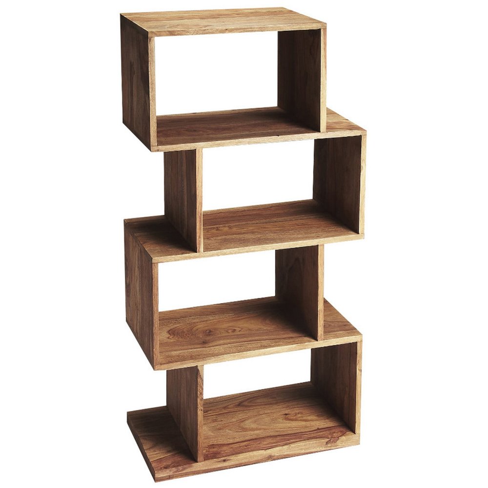 48" Brown Wood Three Tier Bookcase