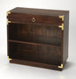 28" Dark Brown Wood Two Tier Bookcase with A Drawer