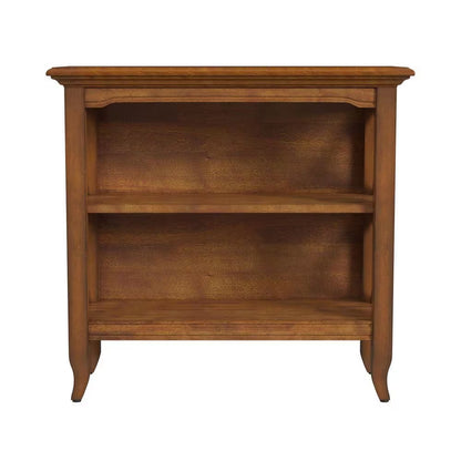 30" Brown Solid and Manufactured Wood and Solid Wood Two Tier Bookcase