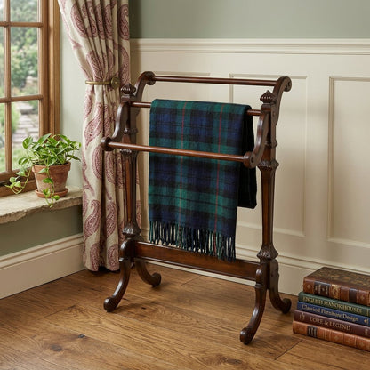 29" Deep Cherry Wood Blanket Stand