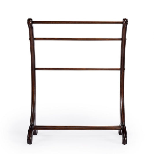 36" Deep Cherry Brown Wood Blanket Stand