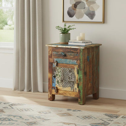 18" Brown Standard Accent Chest With One Drawer