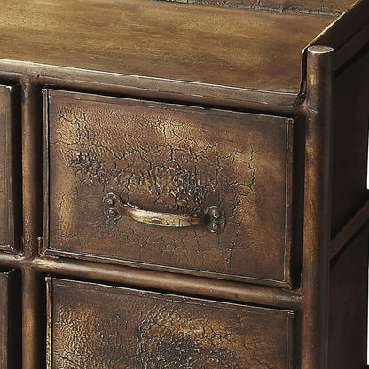 23" Bronze Iron Six Drawer Double Dresser