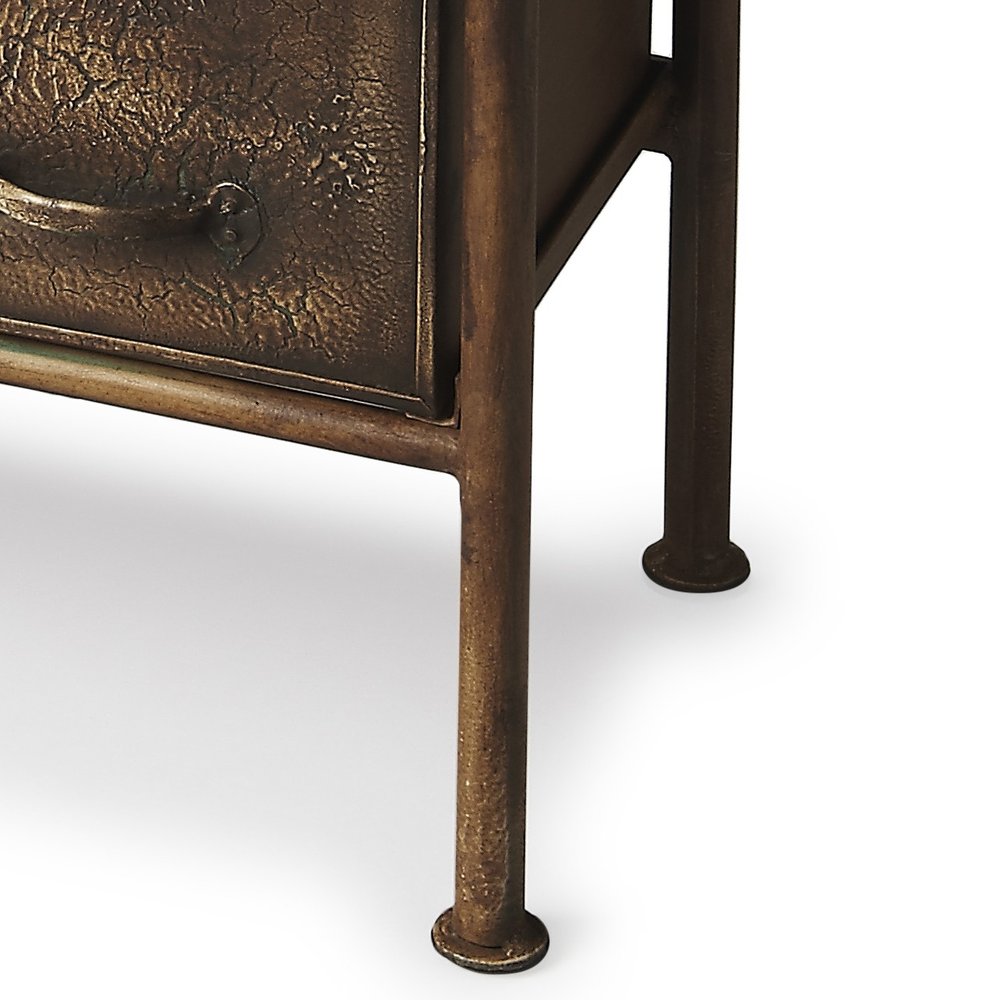 23" Bronze Iron Six Drawer Double Dresser