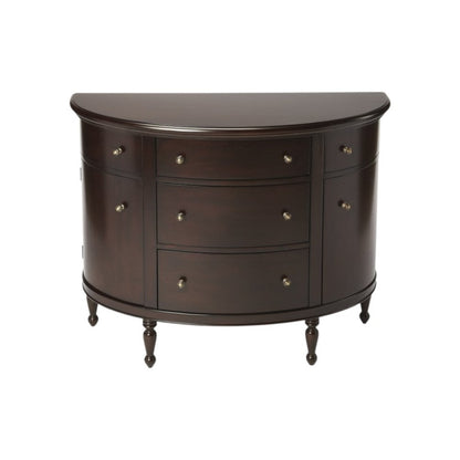 41" Dark Brown Solid Wood Five Drawer Sideboard