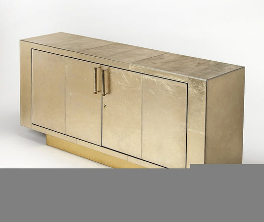 71" Gold Solid Wood Buffet Table with Two Doors