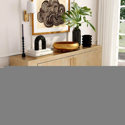 71" Gold Solid Wood Buffet Table with Two Doors